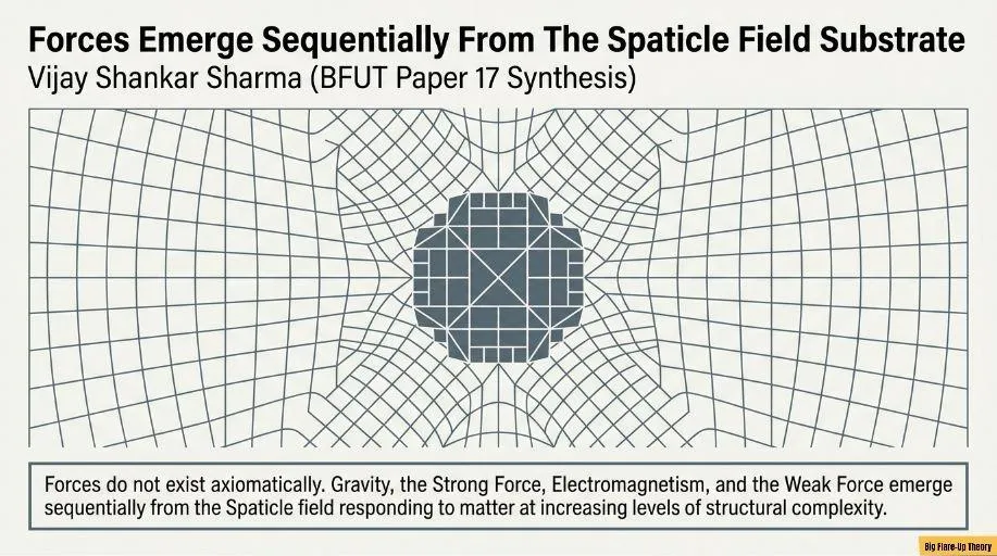 Structural prerequisites required for successive force emergence in the Spaticle field.