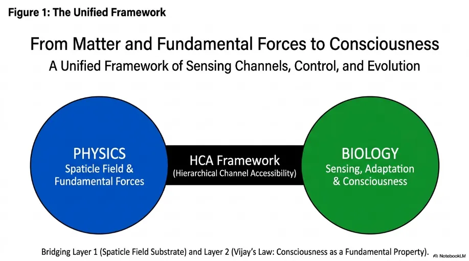 Unified framework linking physics and biology through HCA.