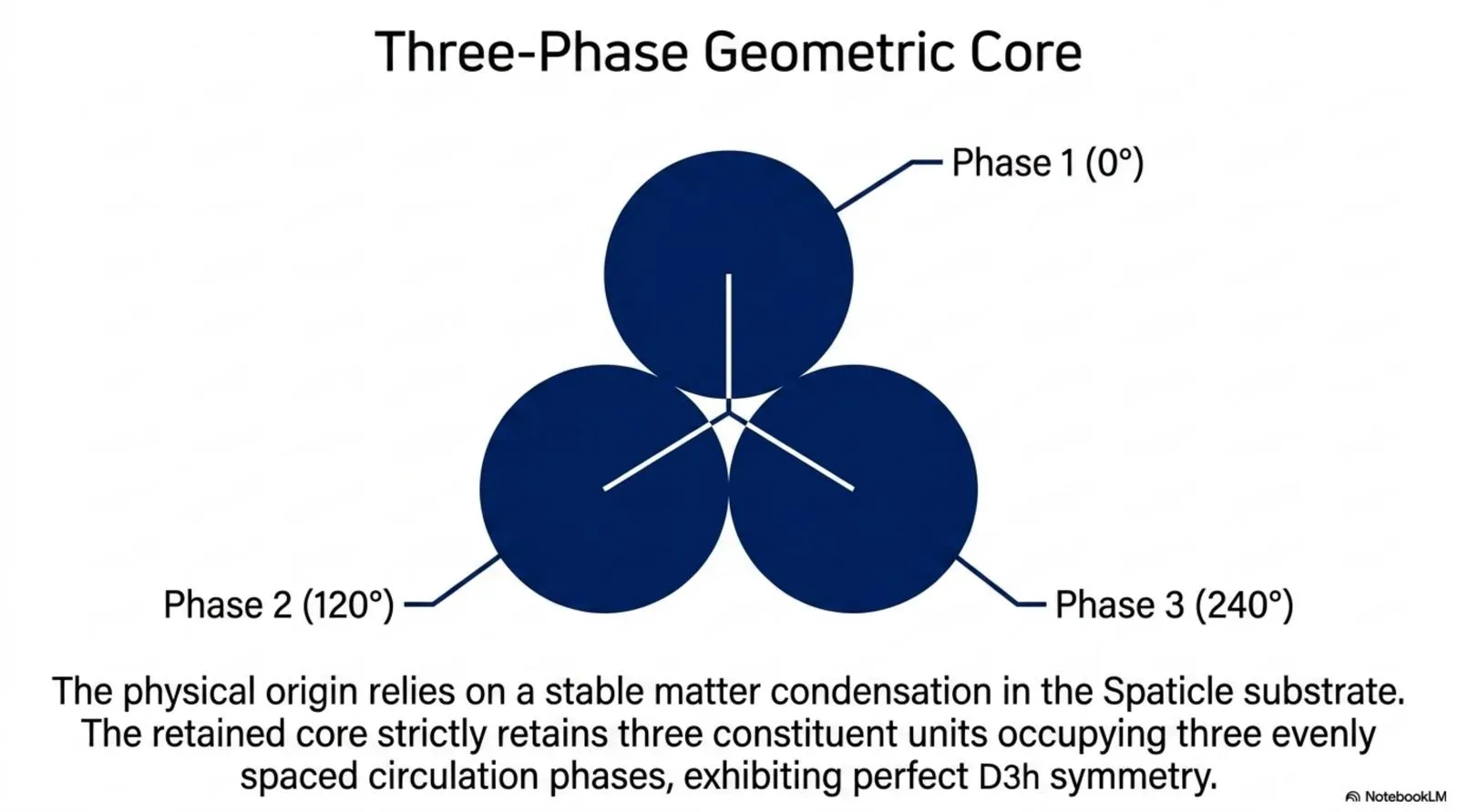 the retained condensation occupies three evenly spaced circulation phases exhibiting D3h symmetry.